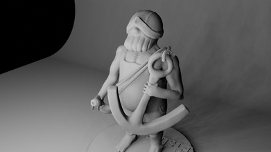 pescador estatua of hombre participación espada choque clashroyale escultura mini miniatura licuadora modelo arte pez vientre gordo grasa chico juegos juguetes 3d print model - Mito3D