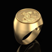 fishermans ring gold jewelry pope pontiff christianity church pontiffs rings st peter 3d print model - Mito3D