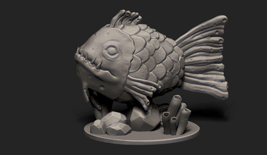 fishhy balık okyanus su mercan yaratık doğa deniz hayvan sanat heykel sualtı stilize heykelcik model ürkütücü serin zbrush <url> 3dmodel heykeller 3d print model - Mito3D