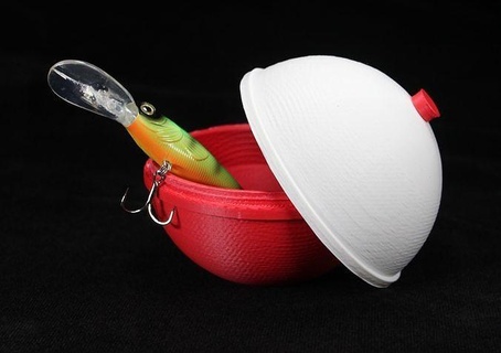 pescar corcho pelota flotador entrada almacenamiento caja envase pescador pez esfera cabaña sospechoso pasatiempo bricolaje diy 3d print model - Mito3D
