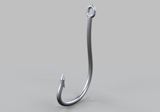 fishing hook fish tools hobby item bait hanging steel nature equipment sharp rod water diy hand 3d print model - Mito3D