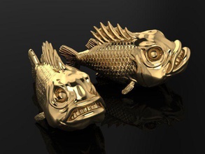 fish art animal water creature gold fashion beauty sculptures 3d print model - Mito3D