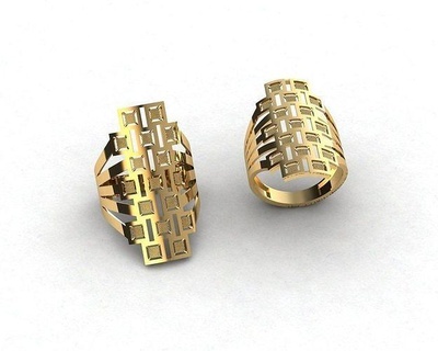 Fission Ring 45 Ringe Schmuck Silber Gold druckbar Diamant Juwel Hochzeit Sterling engagem Mode Engagement 3d print model - Mito3D