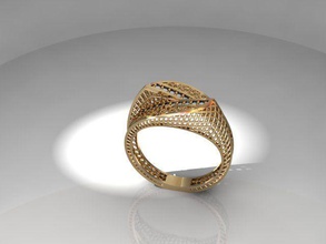 fission ring jewel engagement diamond platinum gold jewelry rings 3d print model - Mito3D