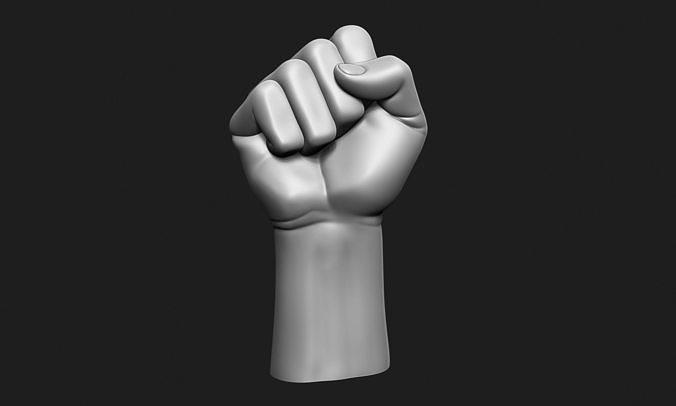 punho imprimível mão humano braço força placa desonrar liberdade unidade pulso soco boxe 3d modelo arte esculturas 3D print model - Mito3D