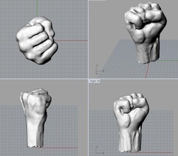 pugno simbolo art il la scultura 3d faust potenza mano corpo sculture 3d print model - Mito3D