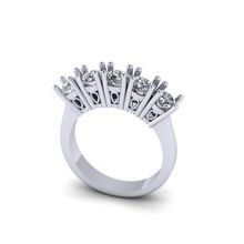 fünf Diamanten ring Schmuck engagement Mode Ehe Mode-ring gold Diamant-ring gold-ring Luxus Hochzeit diamond Platin genial Ringe 3d print model - Mito3D