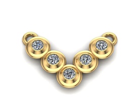 five gems pendant jewelry gold sterling gem silver jewel jewellery fashion pendants 3d print model - Mito3D