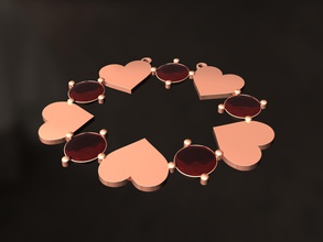 cinco corações pingente jóias coração amor diamante mulheres a moda presente elegantpendant womengift pingentes 3d print model - Mito3D