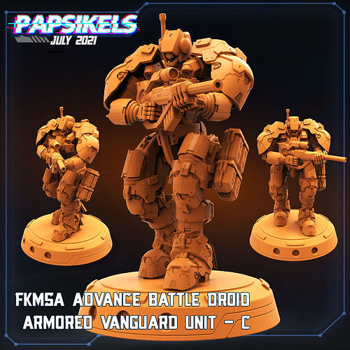 fkmsa progredire battaglia droide blindato avanguardia unità c giochi giocattoli 3D print model - Mito3D