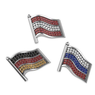 flag badge tricolor tricolour three color pendant gold country banner gems stones multicolor jewelry 3d print model - Mito3D