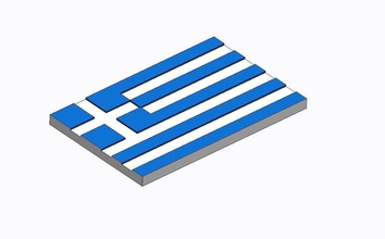 flag greece art europe icon blue athens hellenic signs logos 3d print model - Mito3D