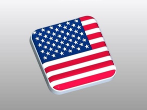 flag usa button shape art america 3d printable united states map signs logos 3d print model - Mito3D