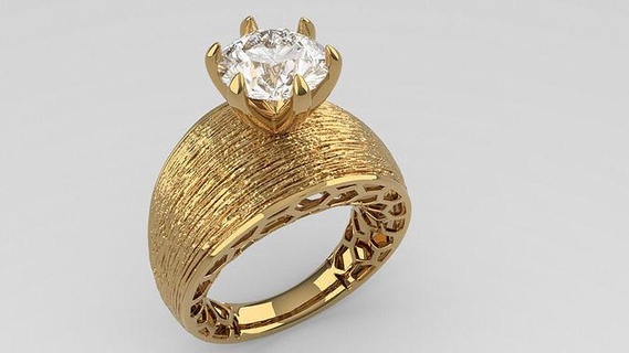 flamboyant bague or argent bijoux conception mode bijou mariage imprimable anneaux 3d print model - Mito3D