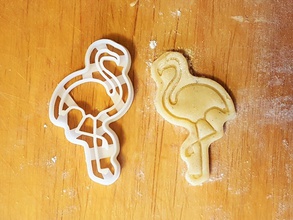 flamingo bird cookie cutter nature pink exotic baked biscuit bakery baking cookies protonik kitchen dining ginger bread house 3d print model - Mito3D