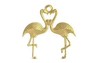 flamingo pendant love jewelry art joyas pendants 3d print model - Mito3D