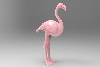 flamingo printable art fly bird beauty girl wild animal nature toy toys real realistic statue woman sculptures 3d print model - Mito3D