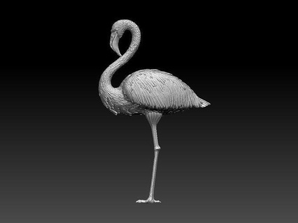 flamingo flamingos bird stork crane statue heron animal sculpture print art sculptures 3d print model - Mito3D
