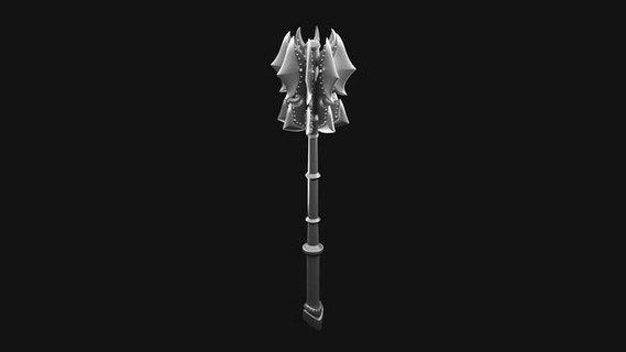 flanged mace game military melee realistic medieval weapon ready 3dprintable 3dmodel blender arms war knight art scans replicas 3d print model - Mito3D