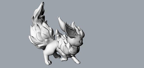 flareon Pokémon animal personagens jogos imprimível escultura decorativo goblin mago malha eletrônico brinquedos 3d print model - Mito3D