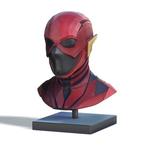 flash 2017 liga da justica helmet mask bust justice league barry allen art sculptures 3D print model - Mito3D