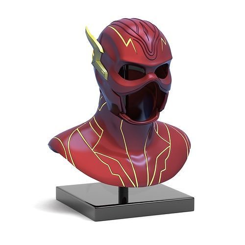 flash 2023 liga da justica helmet mask bust justice league barry allen art sculptures 3D print model - Mito3D
