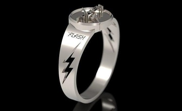 Blitz 8 Diamant Ring glasiert zeitgenössisch Kunst leuchten Luxus brillant Rubin Schmuck Mode Juwel Ringe 3d print model - Mito3D