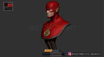 flash bust head face comic marvel ironman captain cap dc toy figure art sculptures 3d print model - Mito3D