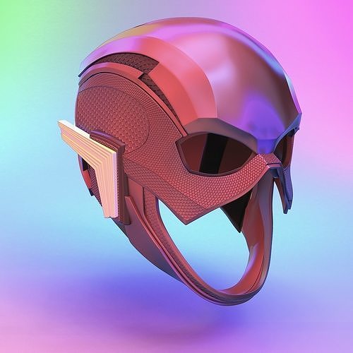 Blitz Helm 2017 liga Maske Busto Barry arte Womme Gerechtigkeit Büste Liga Kunst Skulpturen 3D print model - Mito3D