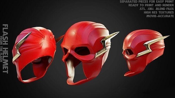 flash helmet cosplay movie comic print 3d zbrush blender dc catwoman superman batman printable art scans replicas 3d print model - Mito3D