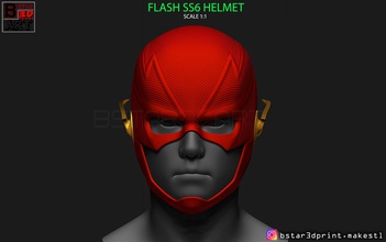flash helmet season 6 head sport safety man mask human body racing batman size season6 cosplay super hero justice league joker games toys 3d print model - Mito3D