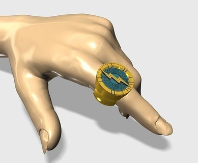 flash ring 2023 theflash thebatman batman dc comic gold hobby diy 3d print model - Mito3D