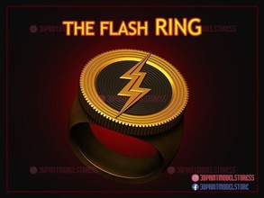 flash ring - 2023 symbol dc cosplay movie 2022 helmet comics fandom logo suit ezra miller batman black adam gotham knights games toys 3d print model - Mito3D