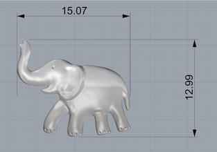 flat elephant jewelry diamond beauty rhino jewel silver gold jewellery bling animal forest accessory other nature cute 3d print model - Mito3D