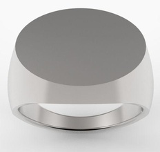 plana de la parte superior ovalada anillo sellar joyería los anillos signet señores llanura 3d print model - Mito3D