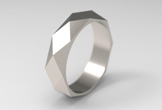 flat ring jewelry madelis gold silver gem diamondring glazed contemporary pachoq geometric shape brilliant rings 3d print model - Mito3D