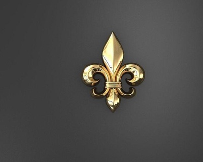 fleur-de-lis detal art gold beautiful interior jewellery jewelry 3d print model - Mito3D