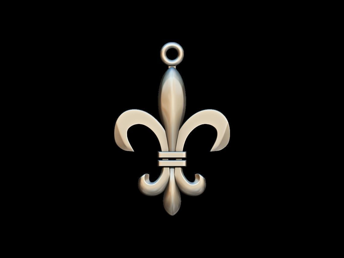 fleur lis il design mobili ciondolo chiave anello portachiavi gioielli ciondoli medaglione di soccorso 3D print model - Mito3D