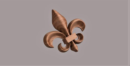 fleur lis intaglio ornamento design arte mobilia decorazione antico sculture 3d print model - Mito3D