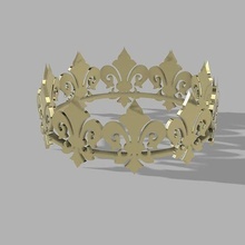 fleur lis crown design ornate retro decoration illustration fashion model 3d print model - Mito3D
