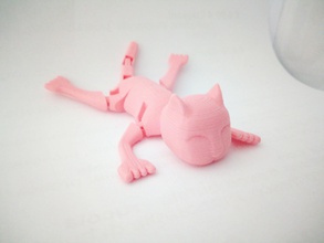 flexi cat toy design 3dprint gadget antistress flexicat joint nosupport pla games toys 3d print model - Mito3D