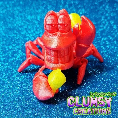 flexi crabe sébastien sirène disney dessin animé maladroit souple mer mignonne film paresseux jeux jouets 3D print model - Mito3D