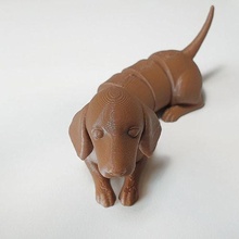 flexi perro tejonero animal juguete lindo figura naturaleza estatua zoo arte esculturas juegos juguetes 3d print model - Mito3D