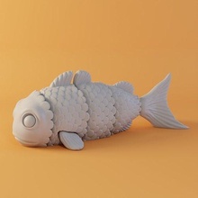 flexi fish animal flexible articulated printable print in place games toys 3d print model - Mito3D