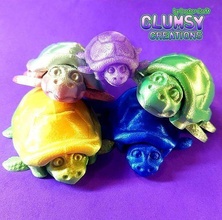 flexi hiding turtle flexible place in print articulated toy sea bath pool ninja clumsy lazy games toys 3d print model - Mito3D