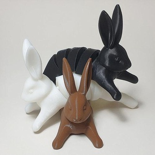 flexi rabbit zoo animal bunny toy cute figure nature statue art sculptures games toys 3d print model - Mito3D