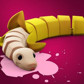 flexi serpiente plátano articulación animal monstruo flexible juguete Víspera Santos impresión sitio juegos juguetes 3d print model - Mito3D