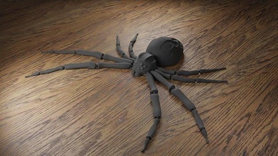 flexi spider flexible toy halloween tarantula aranha articulated animal creepy spooky horror scary invertebrate monster insects art games toys 3d print model - Mito3D