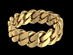flexível anel luxo ouro moderno imprimível cubano tecido joalheria platina prata noivado moda beleza correntes argolas 3d print model - Mito3D