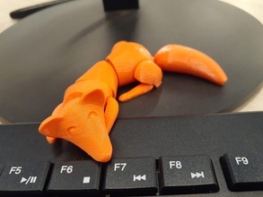 flexível brinquedo raposa articulado animal vermelho flex jogos brinquedos 3d print model - Mito3D